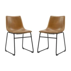 Set Of 2 Laslo Modern Upholstered Faux Leather Dining Chairs - Saracina Home 24 Set Of 2 Laslo Modern Upholstered Faux Leather Dining Chairs - Saracina Home -Furniture Sales Store GUEST a575f745 32e2 4880 af78 c97be1dbada8