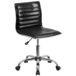 Emma And Oliver Low Back Designer Armless Ribbed Swivel Task Office Chair -Furniture Sales Store GUEST a5fdbc2a a8ee 465c 8b7c a1b4987714d6