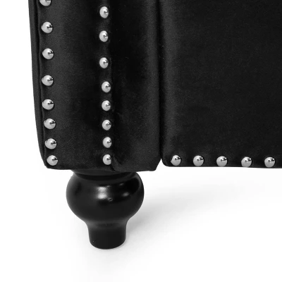 Brinkhaven Modern Glam Tufted Velvet Loveseat With Nailhead Trim - Christopher Knight Home 10 Brinkhaven Modern Glam Tufted Velvet Loveseat With Nailhead Trim - Christopher Knight Home - Image 8