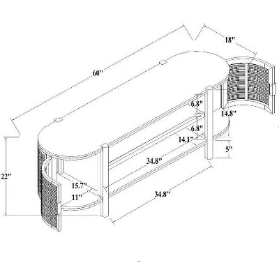Portola Hills Caned Door TV Stand For TVs Up To 60" - Threshold™ Designed With Studio McGee 9 Portola Hills Caned Door TV Stand For TVs Up To 60" - Threshold™ Designed With Studio McGee - Image 7