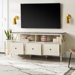 Farmhouse 3 Drawer Wood TV Stand For TVs Up To 65" - Saracina Home 32 Farmhouse 3 Drawer Wood TV Stand For TVs Up To 65" - Saracina Home -Furniture Sales Store GUEST acf328b1 4981 4fb4 9c99 669678336b76