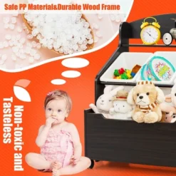 Costway Kids Wooden Toy Storage Unit Organizer W/Rolling Toy Box & Plastic Bins NaturalEspresso 20 Costway Kids Wooden Toy Storage Unit Organizer W/Rolling Toy Box & Plastic Bins NaturalEspresso -Furniture Sales Store GUEST afc4f8c4 324e 4563 81ff d202841d1460