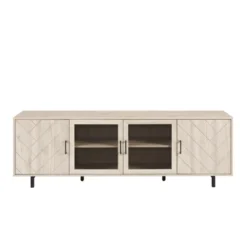 Vik Modern Boho 4 Door Herringbone TV Stand For TVs Up To 80" - Saracina Home -Furniture Sales Store GUEST b08db226 d2f4 4b00 92c0 9188cbaee310