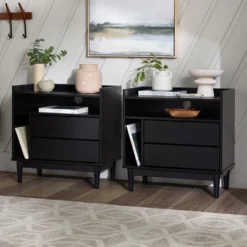 2pk Mid-Century Modern Solid Wood 2 Drawer Storage Nightstands - Saracina Home 19 2pk Mid-Century Modern Solid Wood 2 Drawer Storage Nightstands - Saracina Home -Furniture Sales Store GUEST b2a3ee44 4d81 41a2 a7a3 37c02e20e839
