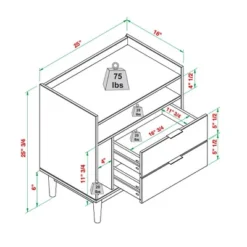 2pk Mid-Century Modern Solid Wood 2 Drawer Storage Nightstands - Saracina Home 24 2pk Mid-Century Modern Solid Wood 2 Drawer Storage Nightstands - Saracina Home -Furniture Sales Store GUEST b4a44f9f b4b8 4593 b2f1 f1a651c0f8e1