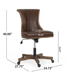 Coulee Contemporary Upholstered Roll Back Swivel Office Chair Dark Brown/Natural - Christopher Knight Home -Furniture Sales Store GUEST b5c43bc6 3348 4a01 85ce 9caa9e8dcbbf
