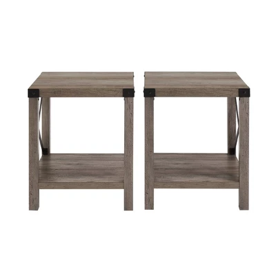 Set Of 2 Sophie Rustic Farmhouse X Frame Side Tables - Saracina Home 11 Set Of 2 Sophie Rustic Farmhouse X Frame Side Tables - Saracina Home - Image 9