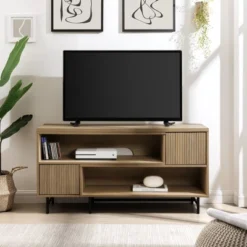 Modern Reeded Door Extendable TV Stand For TVs Up To 50" - Saracina Home 18 Modern Reeded Door Extendable TV Stand For TVs Up To 50" - Saracina Home -Furniture Sales Store GUEST bf94a3de 05cc 4e30 8008 521b3ccde76b