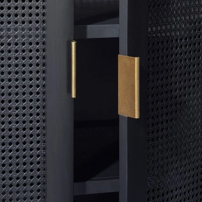 66" East Bluff Woven Cabinet Black - Threshold™ Designed With Studio McGee 5 66" East Bluff Woven Cabinet Black - Threshold™ Designed With Studio McGee - Image 3