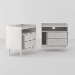 2pk Mid-Century Modern Solid Wood 2 Drawer Storage Nightstands - Saracina Home 27 2pk Mid-Century Modern Solid Wood 2 Drawer Storage Nightstands - Saracina Home -Furniture Sales Store GUEST c880a12d 845d 41f3 8c73 9ddb9ed4b555