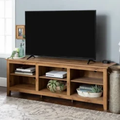 Transitional 6 Cubby Wood Open Storage Wood TV Stand For TVs Up To 80"- Saracina Home 23 Transitional 6 Cubby Wood Open Storage Wood TV Stand For TVs Up To 80"- Saracina Home -Furniture Sales Store GUEST ce83f227 95ad 48d0 9fb8 48e192d8fef5