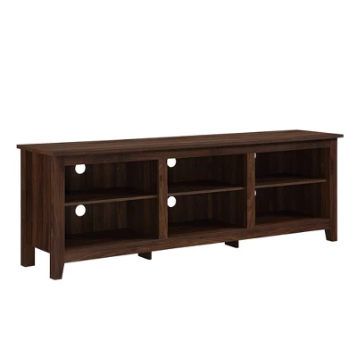 Transitional 6 Cubby Wood Open Storage Wood TV Stand For TVs Up To 80"- Saracina Home 11 Transitional 6 Cubby Wood Open Storage Wood TV Stand For TVs Up To 80"- Saracina Home - Image 9