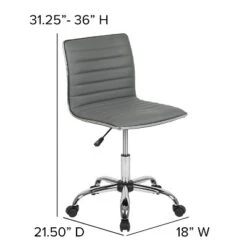 Emma And Oliver Low Back Designer Armless Ribbed Swivel Task Office Chair -Furniture Sales Store GUEST d0e699da fac0 4ff7 9690 360cf895b260