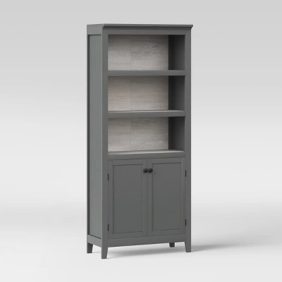 72" Carson 5 Shelf Bookcase With Doors - Threshold 4 72" Carson 5 Shelf Bookcase With Doors - Threshold - Image 2