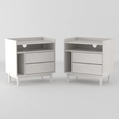 2pk Mid-Century Modern Solid Wood 2 Drawer Storage Nightstands - Saracina Home 5 2pk Mid-Century Modern Solid Wood 2 Drawer Storage Nightstands - Saracina Home -Furniture Sales Store GUEST d214279c 1063 4a5b 9957 6c9f0890f105