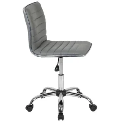 Emma And Oliver Low Back Designer Armless Ribbed Swivel Task Office Chair -Furniture Sales Store GUEST d394aa10 3e64 4291 bb66 fd26bd217653