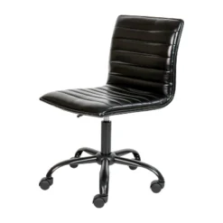 Emma And Oliver Low Back Designer Armless Ribbed Swivel Task Office Chair -Furniture Sales Store GUEST d6cdbbf8 c011 4365 98a9 c575005da00d