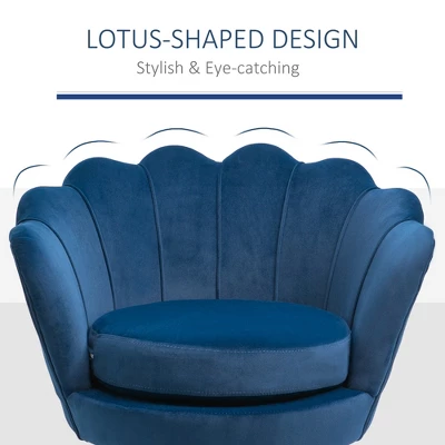 HomCom Elegant Velvet Upholstered Accent Leisure Club Chair With Gold Metal Legs 10 HomCom Elegant Velvet Upholstered Accent Leisure Club Chair With Gold Metal Legs - Image 8