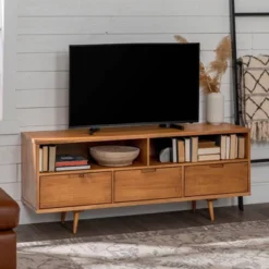 Cara Mid-Century Modern 3 Drawer TV Stand For TVs Up To 65" - Saracina Home 34 Cara Mid-Century Modern 3 Drawer TV Stand For TVs Up To 65" - Saracina Home -Furniture Sales Store GUEST dcaab5ac 058b 4924 9bcd 1774bd23a9f2