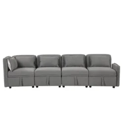 122.8" Minimalist Convertible Modular Sofa, Upholstered Sectional Sofa Couch With 5 Pillows-ModernLuxe 22 122.8" Minimalist Convertible Modular Sofa, Upholstered Sectional Sofa Couch With 5 Pillows-ModernLuxe -Furniture Sales Store GUEST dce9fb95 745e 49c9 aade a8aed3acddf8