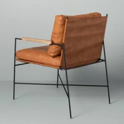 Faux Leather & Metal Accent Chair - Black/Brown - Hearth & Hand™ With Magnolia 11 Faux Leather & Metal Accent Chair - Black/Brown - Hearth & Hand™ With Magnolia -Furniture Sales Store GUEST e5692544 8e55 4447 8f20 aa4310407010