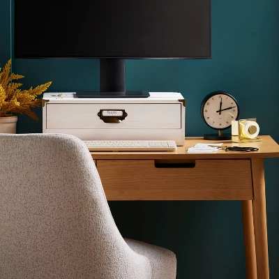 Monitor Stand White Wood - Threshold™ 3 Monitor Stand White Wood - Threshold™