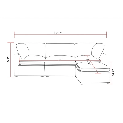 4pc Allandale Modular Sectional Sofa Set Gray - Threshold™ 8 4pc Allandale Modular Sectional Sofa Set Gray - Threshold™ - Image 6