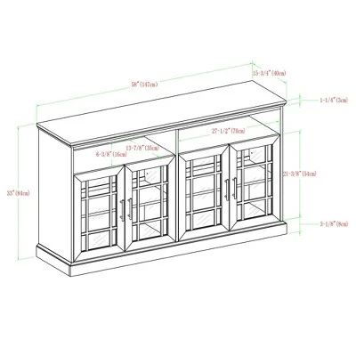 Transitional 4 Door Windowpane TV Stand For TVs Up To 65" - Saracina Home 7 Transitional 4 Door Windowpane TV Stand For TVs Up To 65" - Saracina Home - Image 5