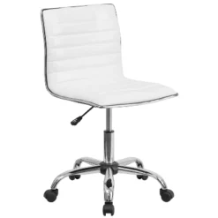 Emma And Oliver Low Back Designer Armless Ribbed Swivel Task Office Chair -Furniture Sales Store GUEST ef27e240 afc6 4ff8 9de8 1a3f3578ed1b