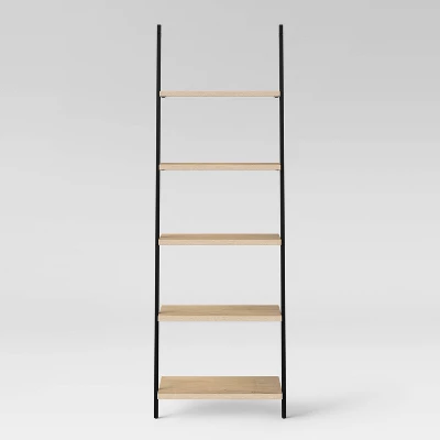 72" Loring 5 Shelf Leaning Bookshelf - Threshold™ 4 72" Loring 5 Shelf Leaning Bookshelf - Threshold™ - Image 2