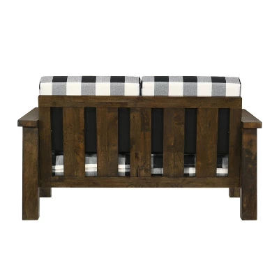 Jovie Gingham Rustic Loveseat - HOMES: Inside + Out 6 Jovie Gingham Rustic Loveseat - HOMES: Inside + Out - Image 4