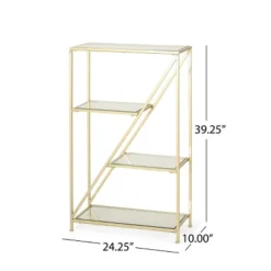 Kokesh Modern Glam Tempered Glass 3 Shelf Asymmetrical Bookcase Gold - Christopher Knight Home 16 Kokesh Modern Glam Tempered Glass 3 Shelf Asymmetrical Bookcase Gold - Christopher Knight Home -Furniture Sales Store GUEST fe44afab b226 4b6b 83bf d92ad3ad8955